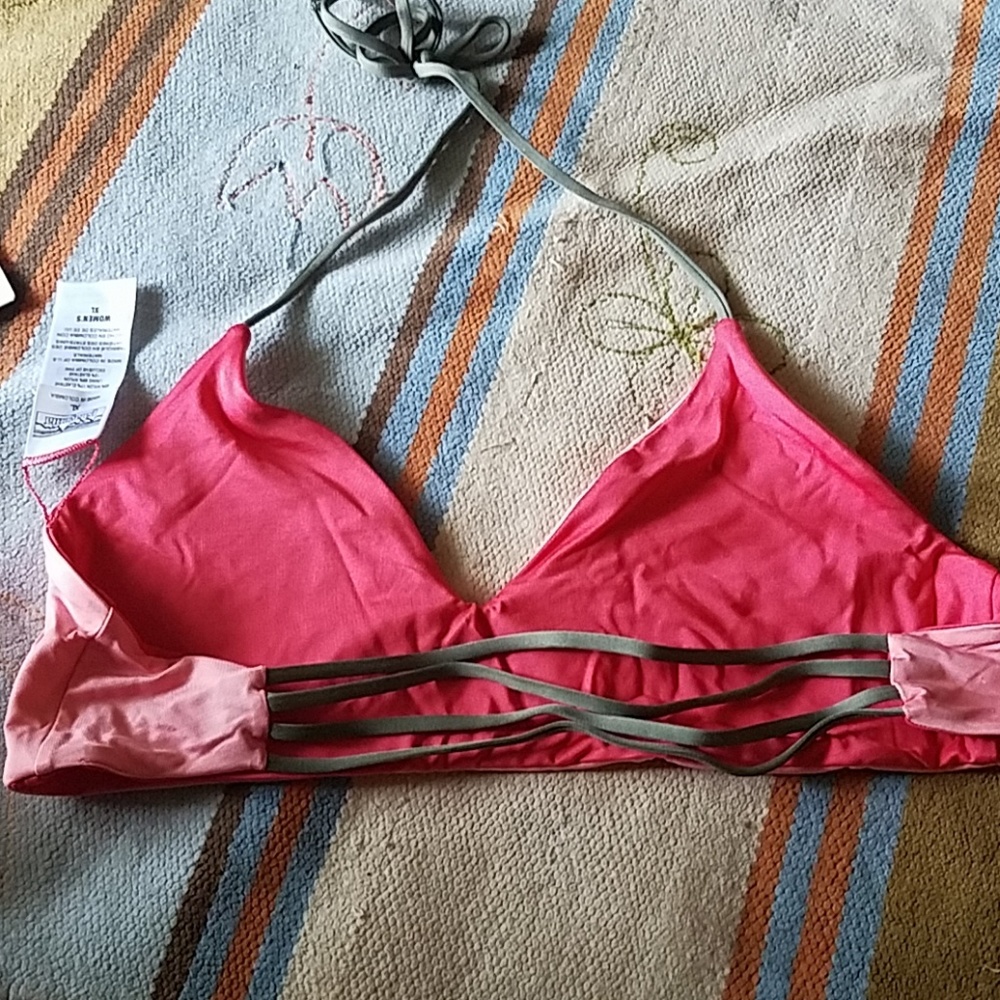 Reversible pink patagonia bikini top